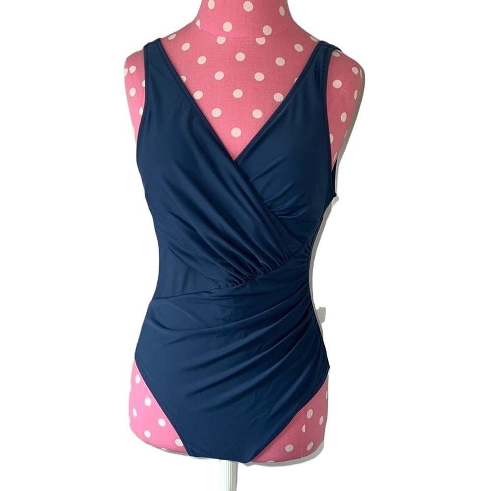 NEW WOMEN’S CUPSHE BLUE TUMMY CONTROL ONE-PIECE SWIMSUIT